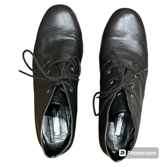 BCBGeneration Kenan laceup platform ankle bootie boot 8.5 black leather - Picture 4 of 7